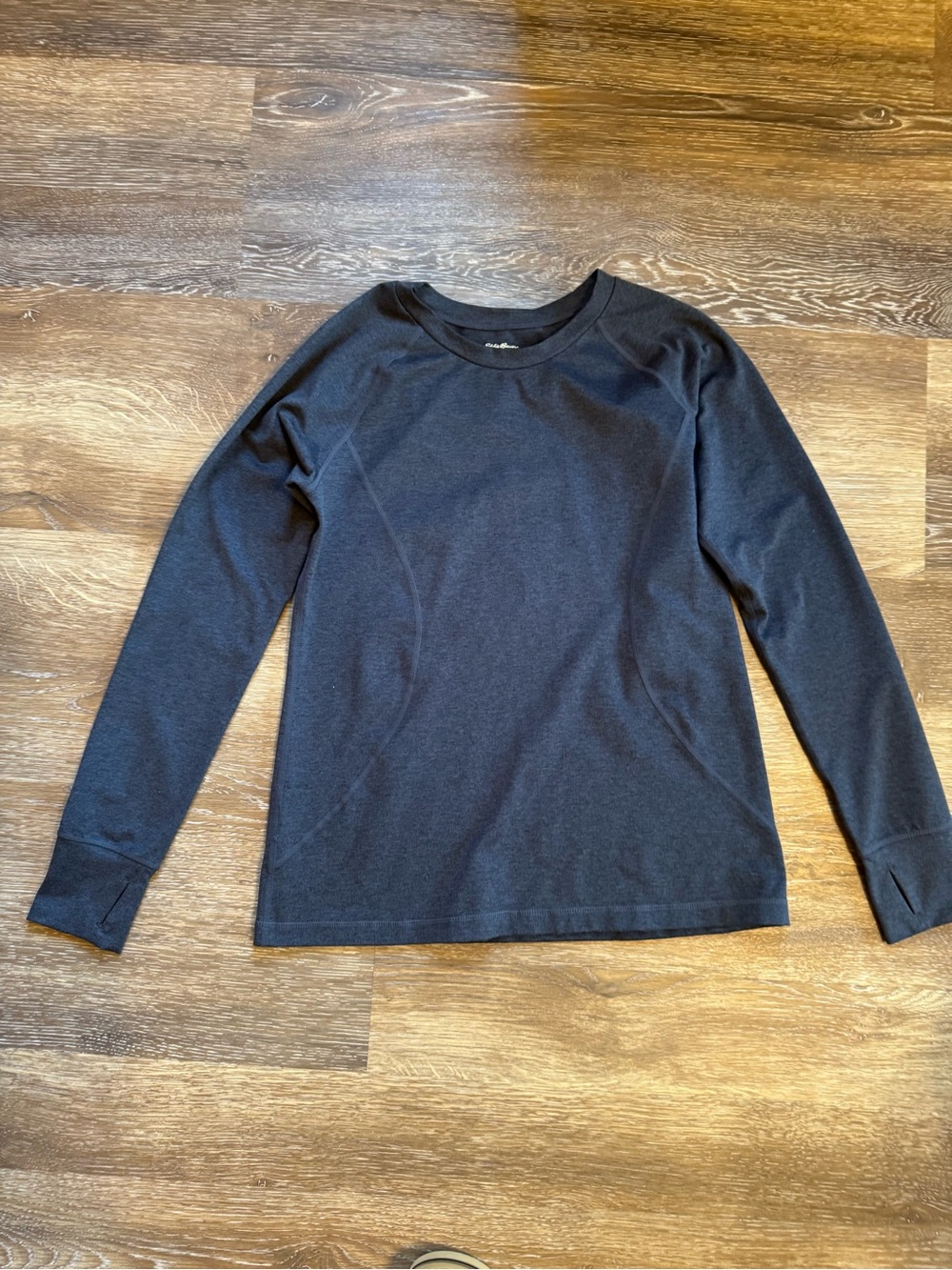 Eddie Bauer Womens Large Dark Grey Long-Sleeve Crewneck Shirt